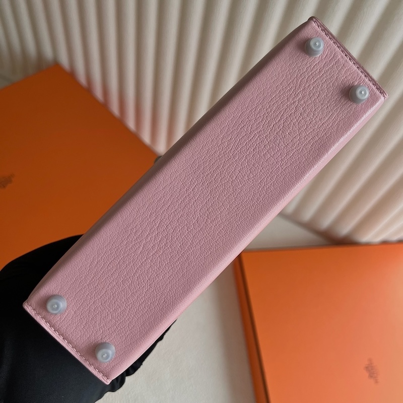 HERMES ケリーミニ 2/ミニケリー 2 パーソナル ローズサクラ×ナタ シェブルミゾル シルバー金具 外縫い エルメスコピー hermes81001 ミニケリー2 定価 - 画像 (3)