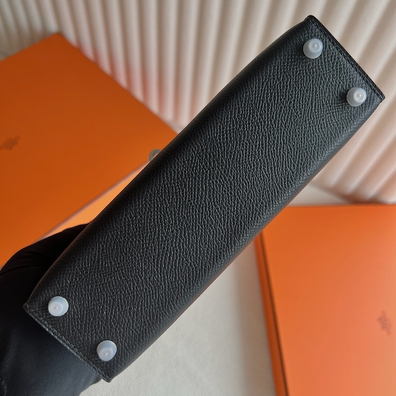HERMES ケリーミニ 2/ミニケリー 2 黒 ブラック ヴォーエプソン シルバー金具 外縫い エルメスコピー hermes81002 HERMES ミニケリー 2 - 画像 (3)