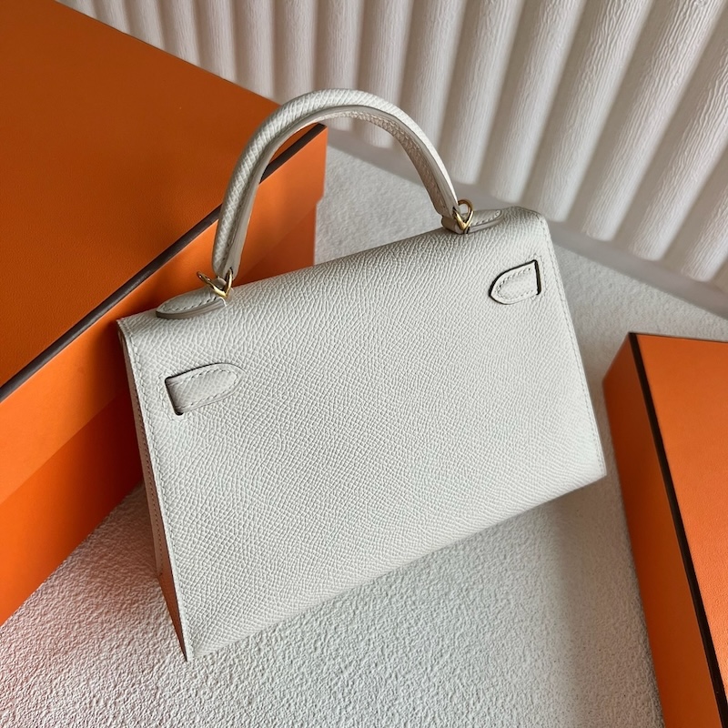 HERMES ケリーミニ 2/ミニケリー 2 クレ ヴォーエプソン ゴールド金具 外縫い エルメスコピー hermes81003 ミニケリー 風 バッグ - 画像 (7)
