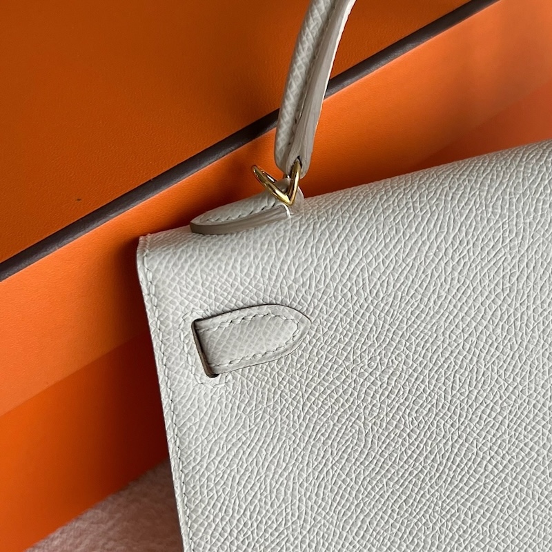 HERMES ケリーミニ 2/ミニケリー 2 クレ ヴォーエプソン ゴールド金具 外縫い エルメスコピー hermes81003 ミニケリー 風 バッグ - 画像 (6)