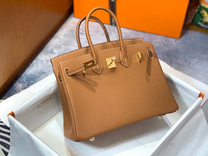 最高級エルメスバーキンコピー HERMES バーキン25 ゴールド ヴォーエプソン ゴールド金具 hermes91004 エルメスバーキン25コピー - 画像 (8)