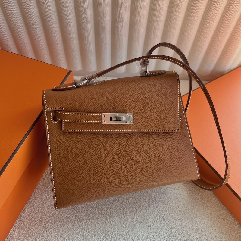 HERMES ケリー無秩序 20/外縫い ゴールド ヴォーエプソン シルバー金具 エルメスコピー hermes81004 HERMES ケリー 定価 - 画像 (6)
