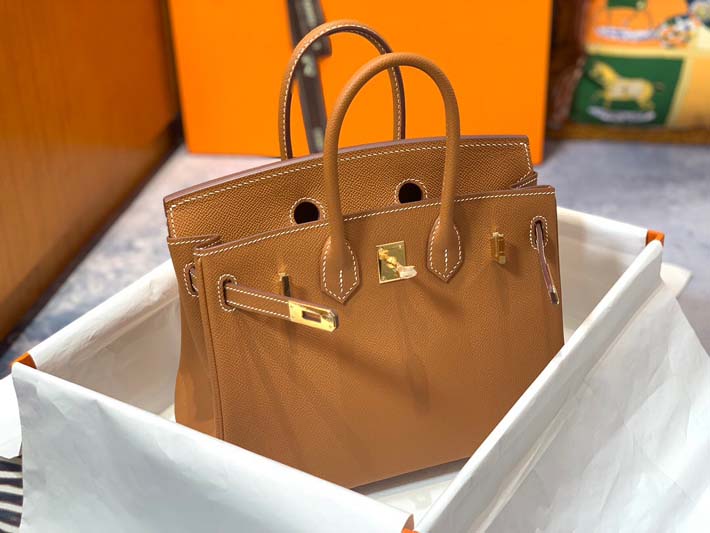 最高級エルメスバーキンコピー HERMES バーキン25 ゴールド ヴォーエプソン ゴールド金具 hermes91004 エルメスバーキン25コピー - 画像 (2)