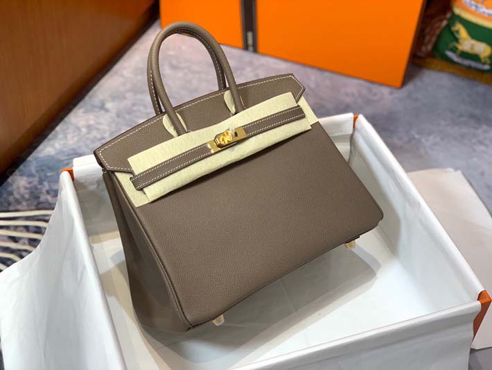 最高級エルメスバーキンコピー HERMES バーキン25 エトゥープ ヴォーエプソン ゴールド金具 hermes91006 バーキン25 定価 - 画像 (9)