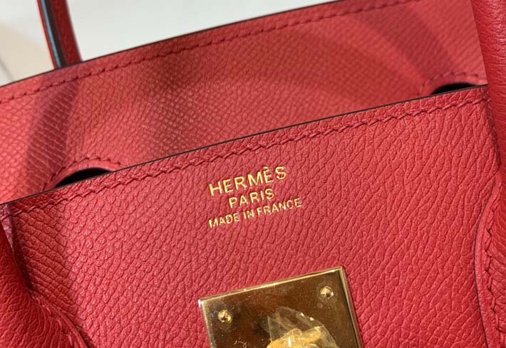 最高級エルメスバーキンコピー HERMES バーキン30 ルージュカザック ヴォーエプソン ゴールド金具 hermes91009 バーキン30 定価 - 画像 (5)