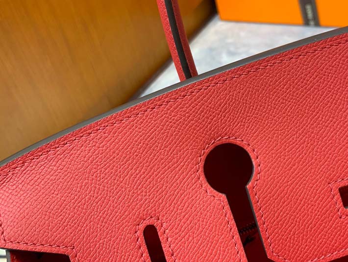 最高級エルメスバーキンコピー HERMES バーキン30 ルージュカザック ヴォーエプソン ゴールド金具 hermes91009 バーキン30 定価 - 画像 (3)