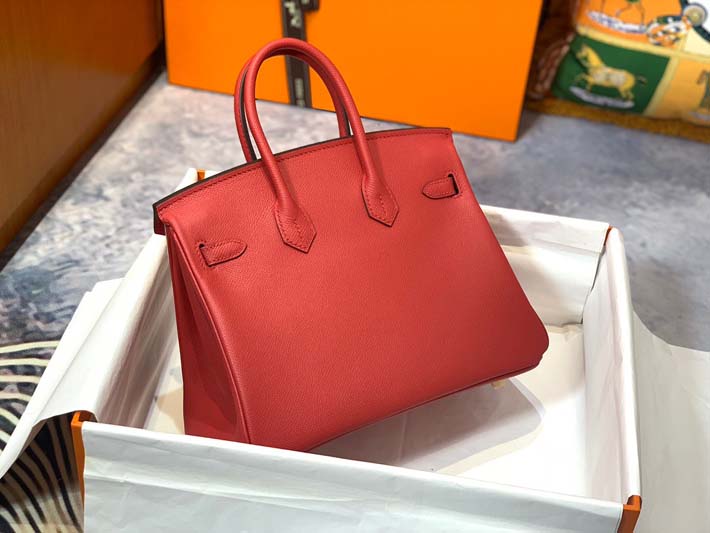 最高級エルメスバーキンコピー HERMES バーキン25 ルージュカザック ヴォーエプソン ゴールド金具 hermes91010 バーキン25 定価 - 画像 (8)