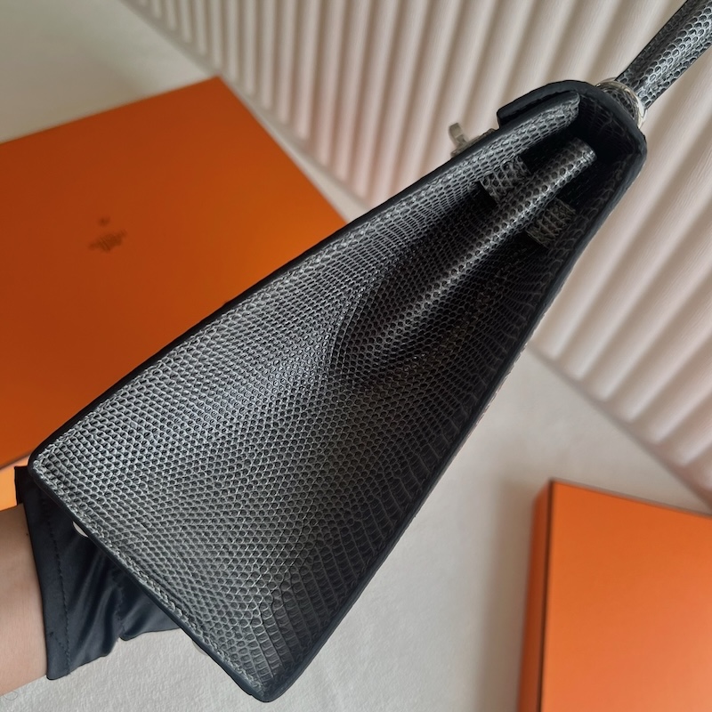 HERMES ケリー25 外縫い グリスフォンセ リザード シルバー金具 エルメスコピー hermes81010 エルメス ケリー25 定価 - 画像 (7)