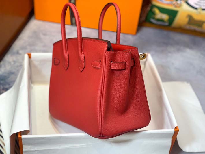最高級エルメスバーキンコピー HERMES バーキン25 ルージュカザック ヴォーエプソン ゴールド金具 hermes91010 バーキン25 定価 - 画像 (7)