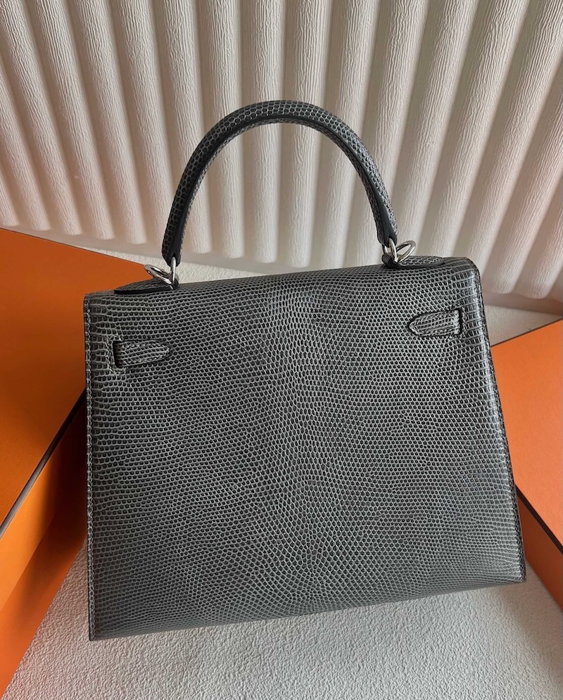 HERMES ケリー25 外縫い グリスフォンセ リザード シルバー金具 エルメスコピー hermes81010 エルメス ケリー25 定価 - 画像 (6)