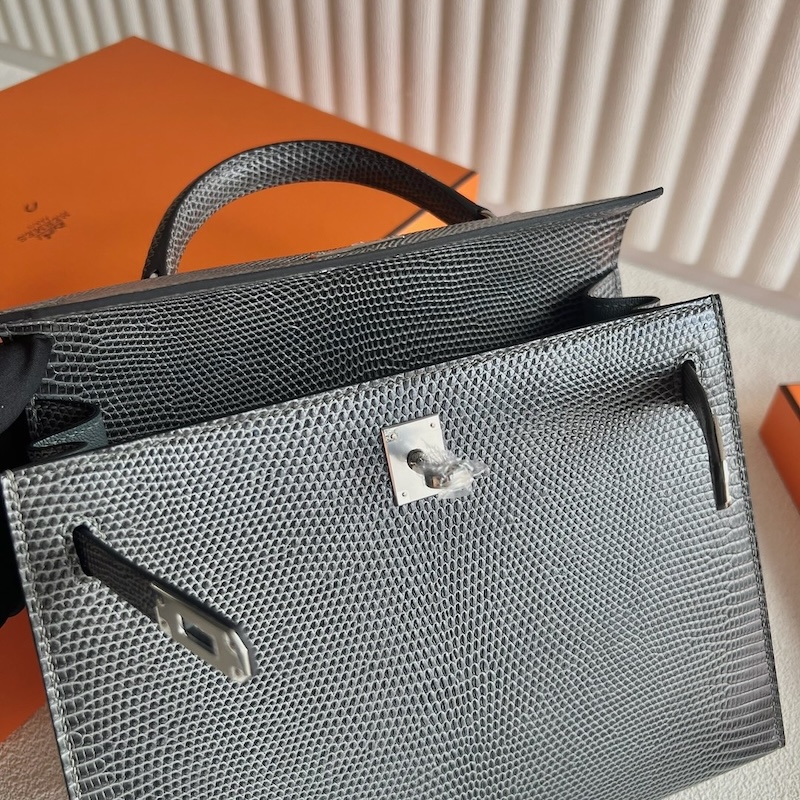 HERMES ケリー25 外縫い グリスフォンセ リザード シルバー金具 エルメスコピー hermes81010 エルメス ケリー25 定価 - 画像 (3)