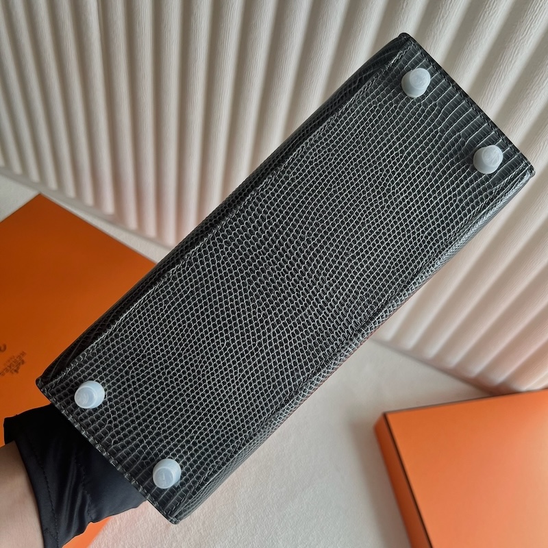 HERMES ケリー25 外縫い グリスフォンセ リザード シルバー金具 エルメスコピー hermes81010 エルメス ケリー25 定価 - 画像 (2)