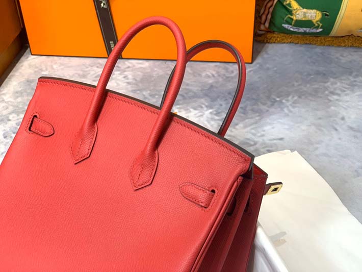 最高級エルメスバーキンコピー HERMES バーキン25 ルージュカザック ヴォーエプソン ゴールド金具 hermes91010 バーキン25 定価 - 画像 (2)