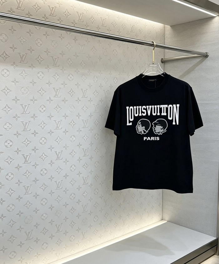 ルイヴィトン服コピー 人気店 Louis Vuitton コットン100% 2026年春夏 最新半袖クルーネックTシャツ ― ハイエンドなカスタムデザイン JP4649(1029)ルイヴィトン T シャツ 黒 - 画像 (6)