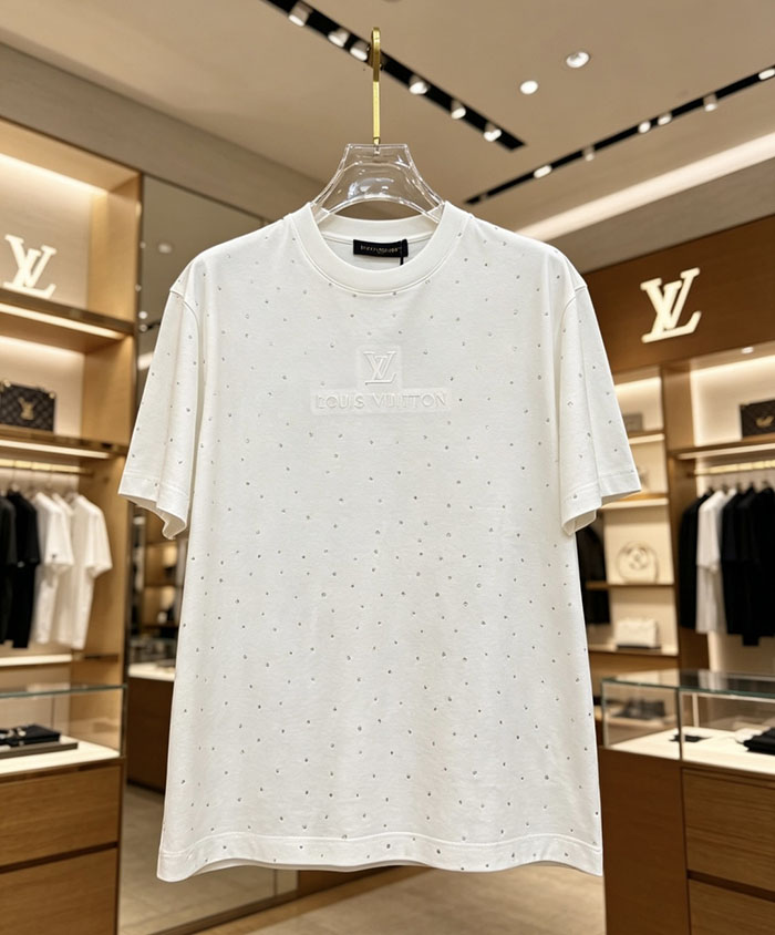 ルイヴィトン服コピー 人気店 Louis Vuitton コットン100% 2026年春夏 最新半袖クルーネックTシャツ ― ハイエンドなカスタムデザイン JP4649(1030) ルイヴィトン T シャツ 白 - 画像 (5)