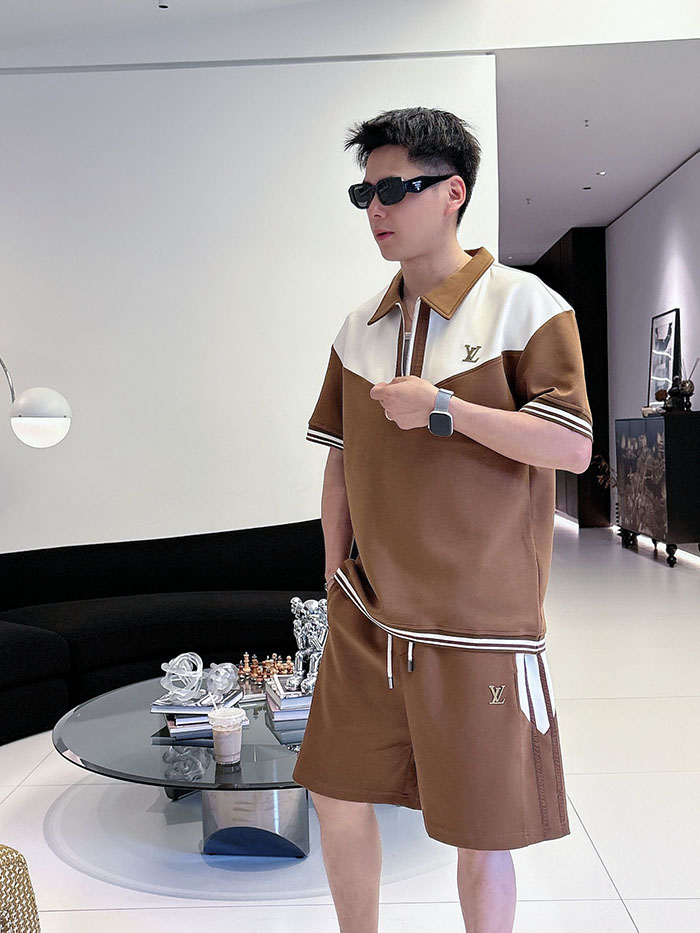 最高級ルイヴィトンスーパーコピー Louis Vuitton 2026年夏最新クラシックデザイン ポロシャツ&ショーツセット clothes202600670 ポロシャツ 短パン セットアップ - 画像 (2)