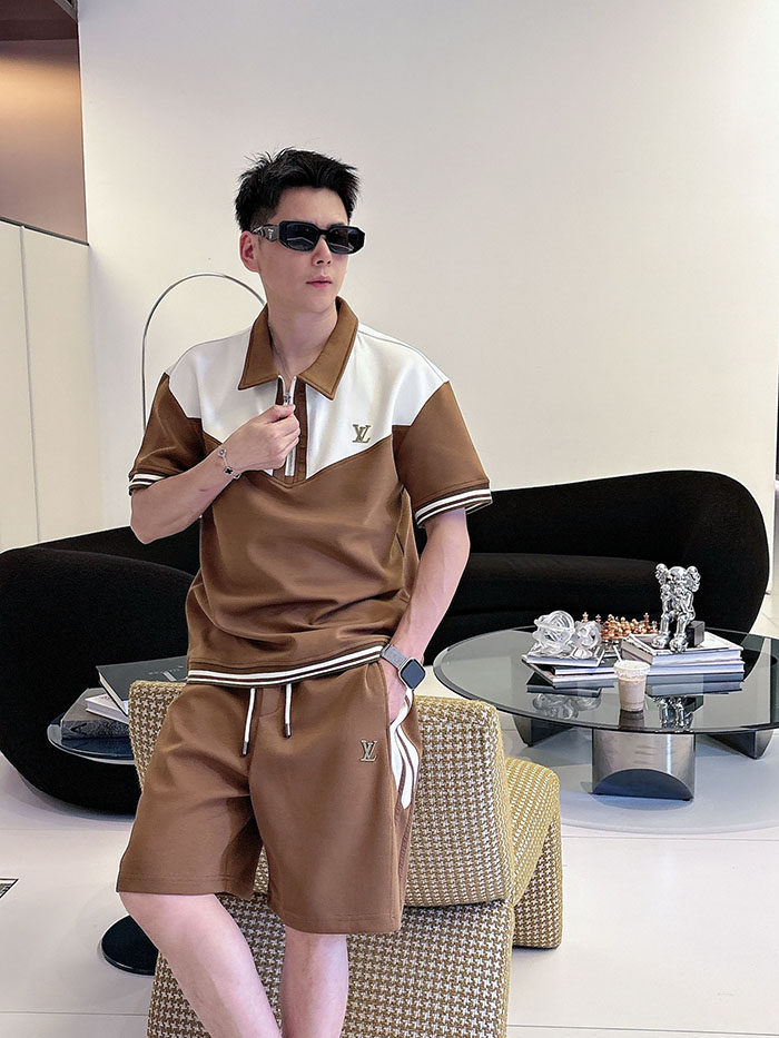 最高級ルイヴィトンスーパーコピー Louis Vuitton 2026年夏最新クラシックデザイン ポロシャツ&ショーツセット clothes202600670 ポロシャツ 短パン セットアップ - 画像 (8)