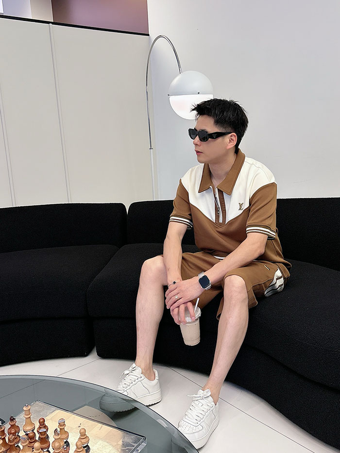 最高級ルイヴィトンスーパーコピー Louis Vuitton 2026年夏最新クラシックデザイン ポロシャツ&ショーツセット clothes202600670 ポロシャツ 短パン セットアップ - 画像 (7)