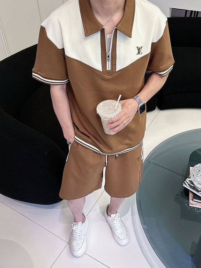 最高級ルイヴィトンスーパーコピー Louis Vuitton 2026年夏最新クラシックデザイン ポロシャツ&ショーツセット clothes202600670 ポロシャツ 短パン セットアップ - 画像 (6)