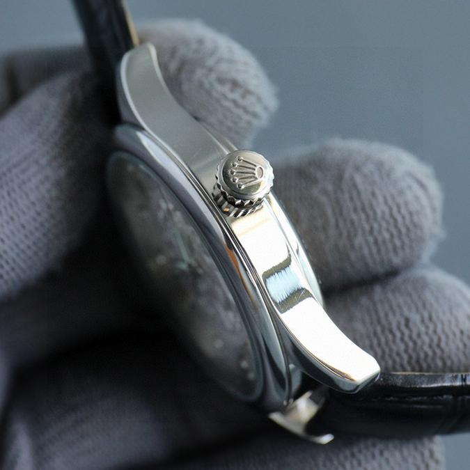 ブランド腕時計専門店 通販 ROLEX セルニニ プラチナ/WG ダイヤ シルバー guilloche デイト 自動巻き 高級 革ベルト メンズ - 画像 (6)