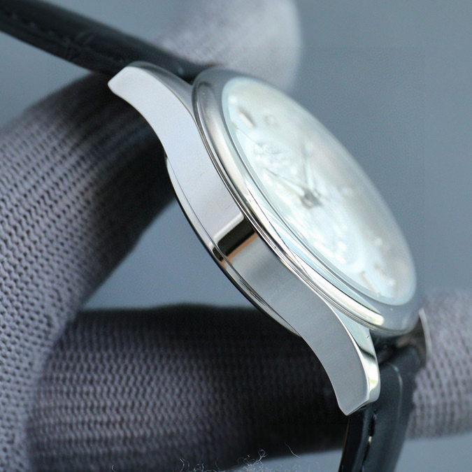 ブランド腕時計専門店 通販 ROLEX セルニニ プラチナ/WG ダイヤ シルバー guilloche デイト 自動巻き 高級 革ベルト メンズ - 画像 (7)