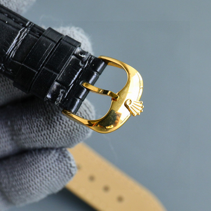 ブランド腕時計専門店 通販 ROLEX セルニニ デイト 18Kイエローゴールド ダイヤ ホワイト 自動巻き 革ベルト メンズロレックス時計コピー - 画像 (6)