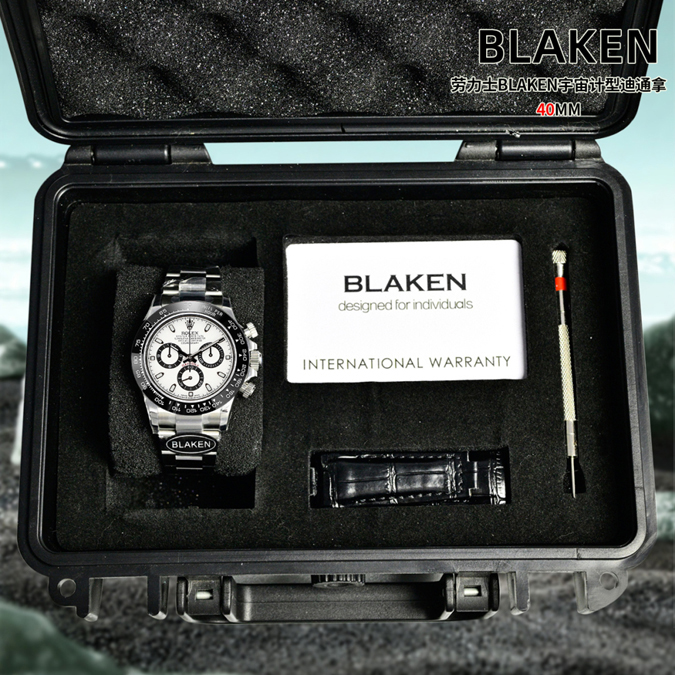 ブランド腕時計専門店 BLAKEN デイトナ ブラック魂 ホワイト文字盤 ブラックサブ ブラックセラミック クロノグラフ 自動巻き レプリカ - 画像 (8)