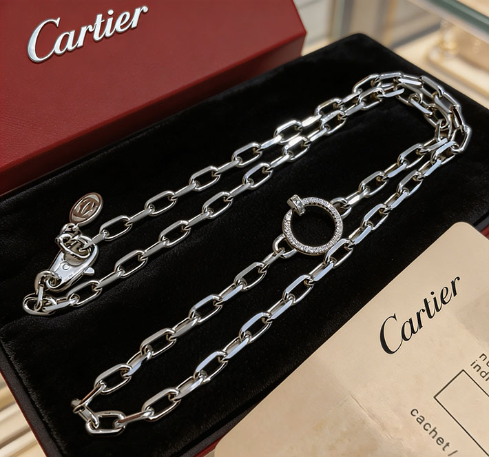 カルティエのジュエリー カルティエコピー Cartier サントス ドゥ カルティエ ネックレス ホワイトゴールド 2701210 カルティエネックレスコピー - 画像 (9)