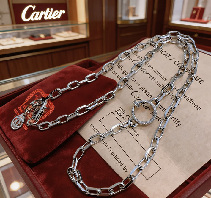 カルティエのジュエリー カルティエコピー Cartier サントス ドゥ カルティエ ネックレス ホワイトゴールド 2701210 カルティエネックレスコピー - 画像 (7)