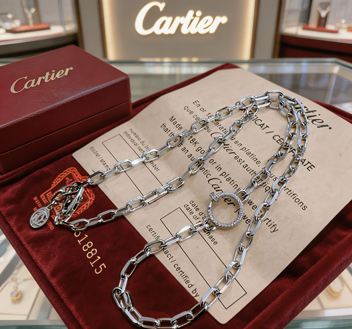 カルティエのジュエリー カルティエコピー Cartier サントス ドゥ カルティエ ネックレス ホワイトゴールド 2701210 カルティエネックレスコピー - 画像 (4)