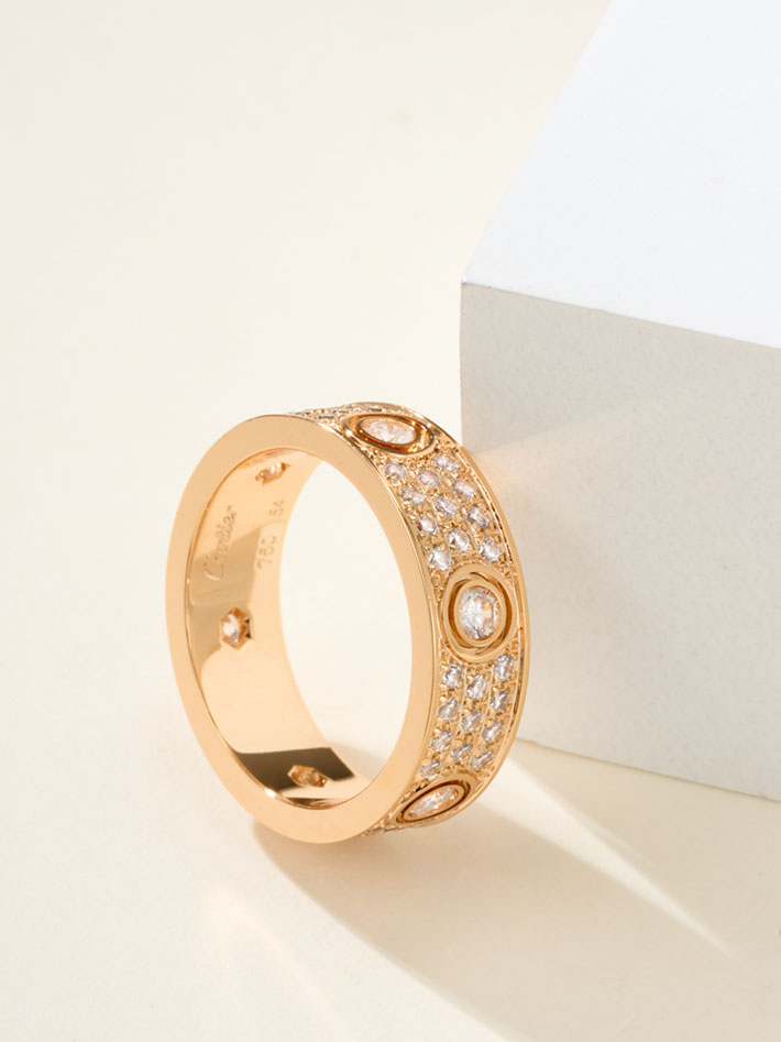 カルティエのジュエリー カルティエコピー Cartier 指輪 ラブリング スモール パヴェ ローズゴールド 2701221 カルティエ ラブ リング ダイヤ 入り - 画像 (6)