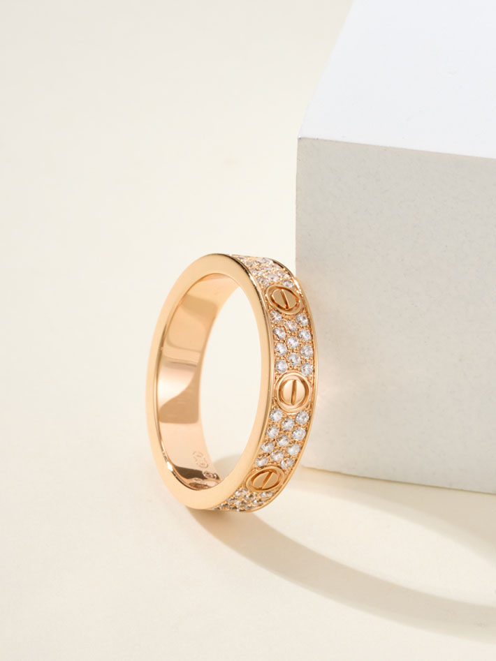 カルティエのジュエリー カルティエコピー Cartier ラブリング スモールモデル ホワイトゴールド パヴェダイヤモンド B4083447 カルティエ リング 人気 - 画像 (5)