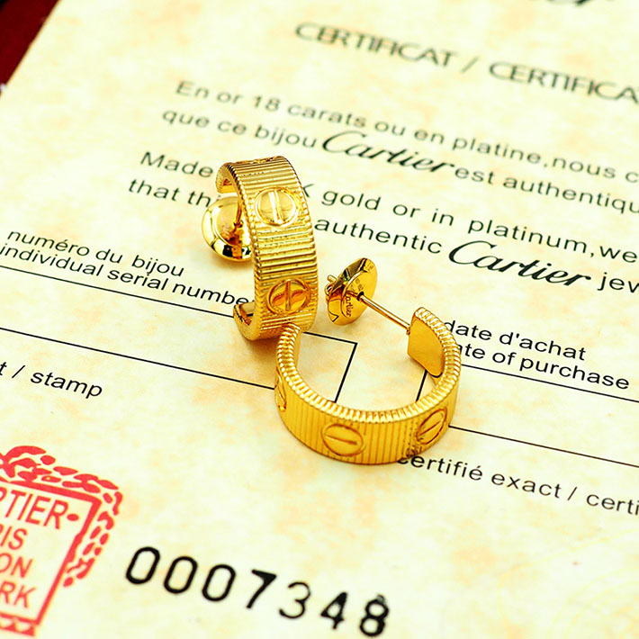 カルティエのジュエリー カルティエコピー Cartier LOVEフープイヤリング スモールモデル ビスモチーフ ラブピアス 2701237 カルティエ ピアス ラブ - 画像 (3)