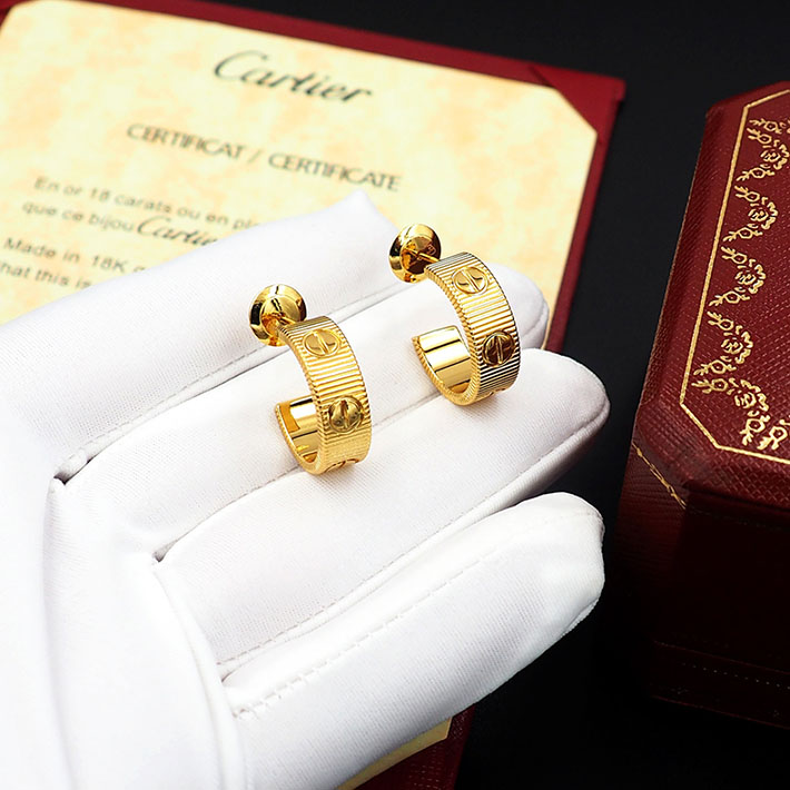 カルティエのジュエリー カルティエコピー Cartier LOVEフープイヤリング スモールモデル ビスモチーフ ラブピアス 2701237 カルティエ ピアス ラブ - 画像 (2)