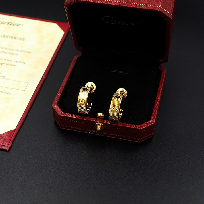 カルティエのジュエリー カルティエコピー Cartier LOVEフープイヤリング スモールモデル ビスモチーフ ラブピアス 2701237 カルティエ ピアス ラブ - 画像 (5)