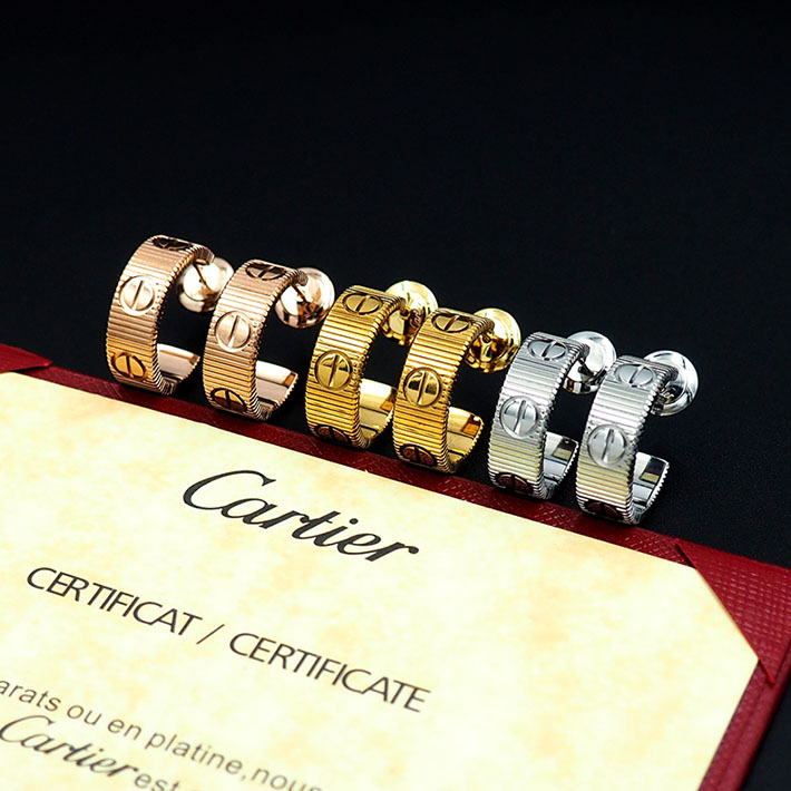 カルティエのジュエリー カルティエコピー Cartier LOVEフープイヤリング スモールモデル ビスモチーフ ラブピアス 2701237 カルティエ ピアス ラブ - 画像 (4)