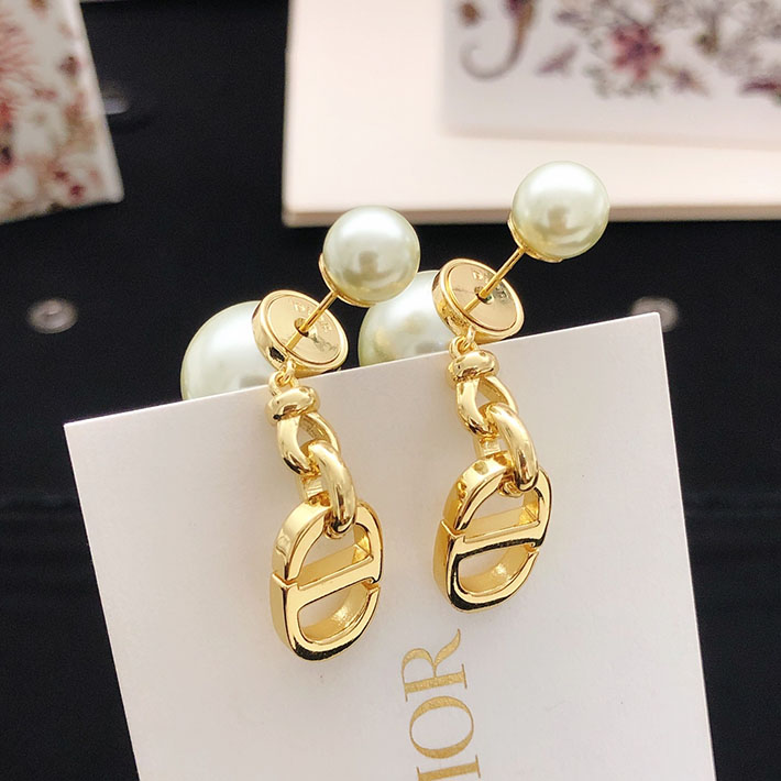 ディオール アウトレット店舗 ディオールコピー Dior CD トライバル ピアス パール アンティークゴールド 2701173 ディオール ピアス 公式 - 画像 (6)