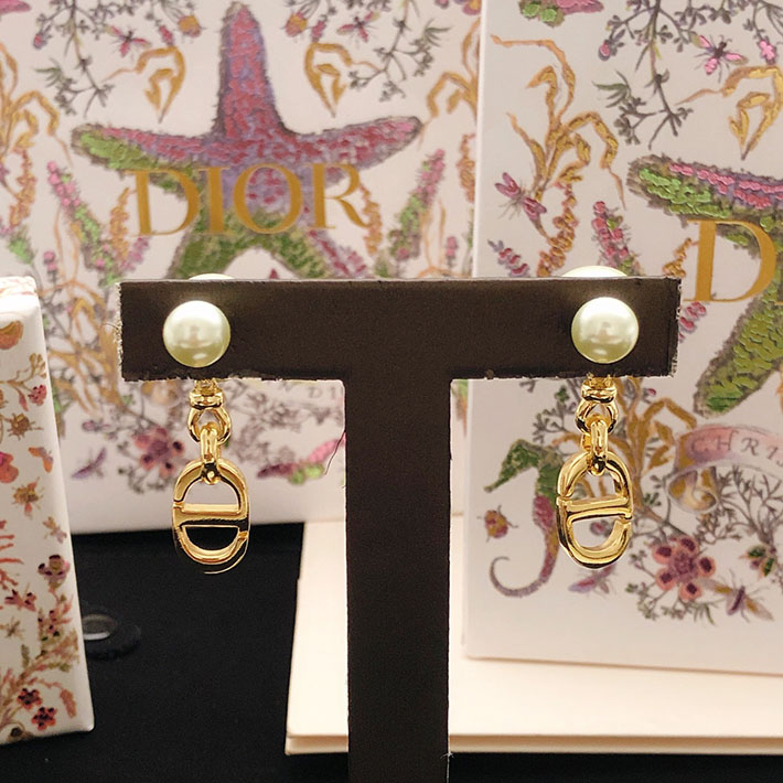 ディオール アウトレット店舗 ディオールコピー Dior CD トライバル ピアス パール アンティークゴールド 2701173 ディオール ピアス 公式 - 画像 (3)