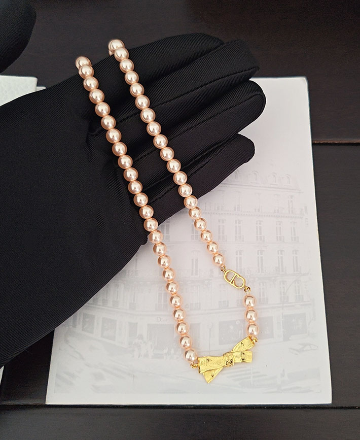 ディオール アウトレット店舗 ディオールコピー Dior ピンクパール CD Bow ネックレス N3833WOMRS_D88P ディオール ネックレス パール - 画像 (2)
