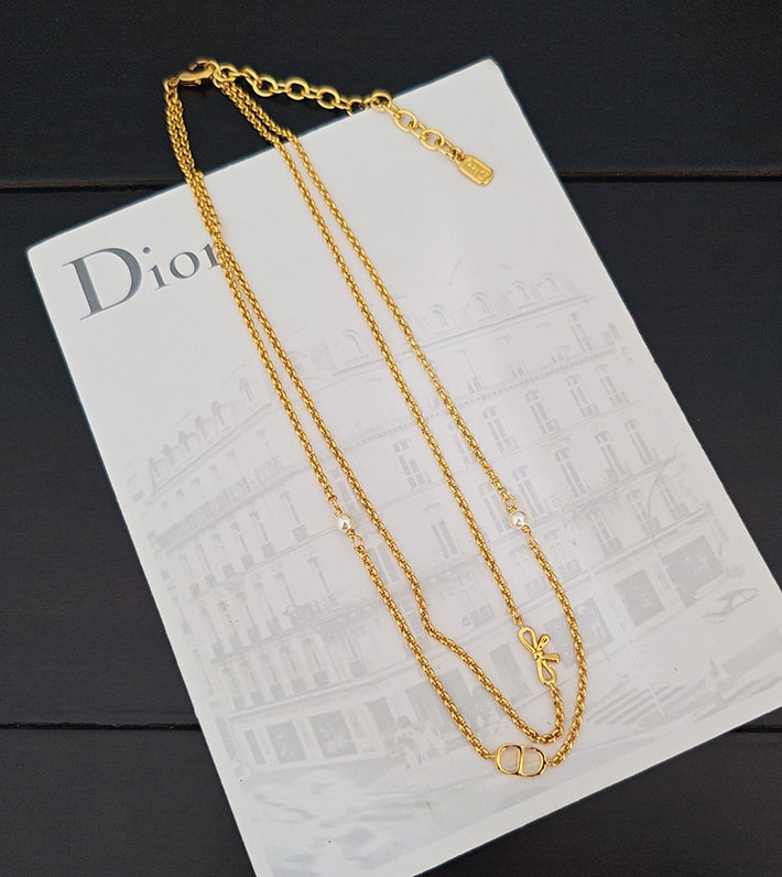 ディオール アウトレット店舗 ディオールコピー Dior Petit CD ダブルネックレス ゴールド 2連ネックレス 2701194 ディオールネックレスコピー - 画像 (2)