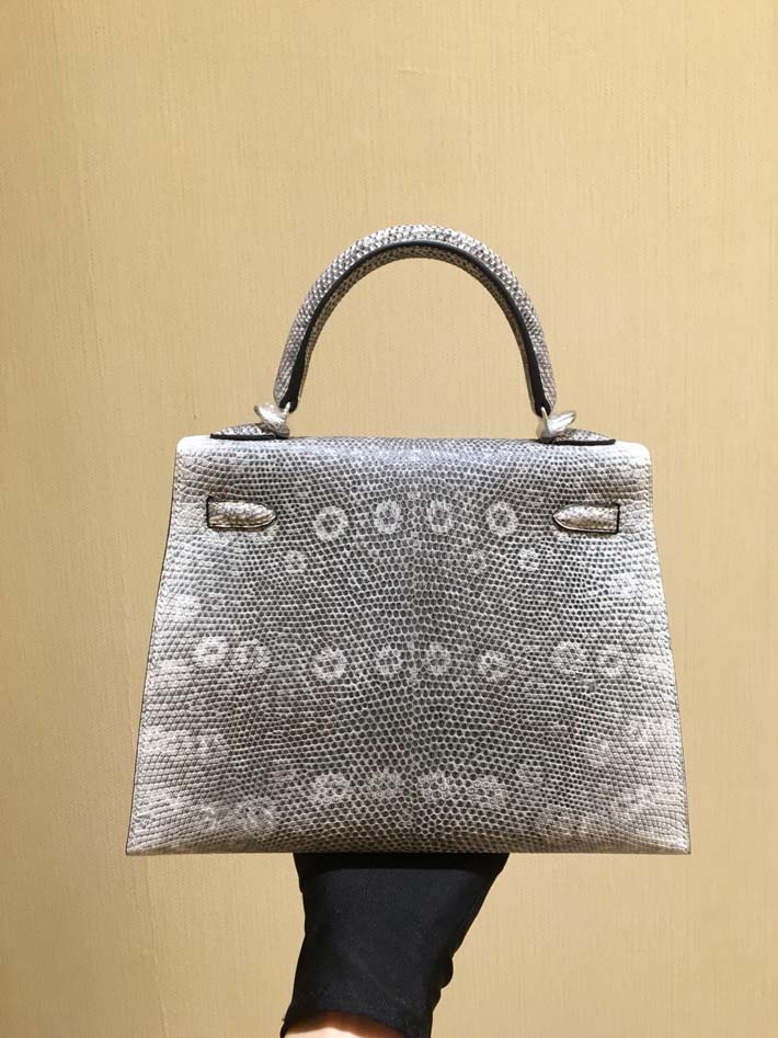 最高級エルメスケリーコピー HERMES ケリー25/外縫い オンブレ リザードナチュラ シルバー金具 hermes91015 ケリー25 人気色 - 画像 (9)