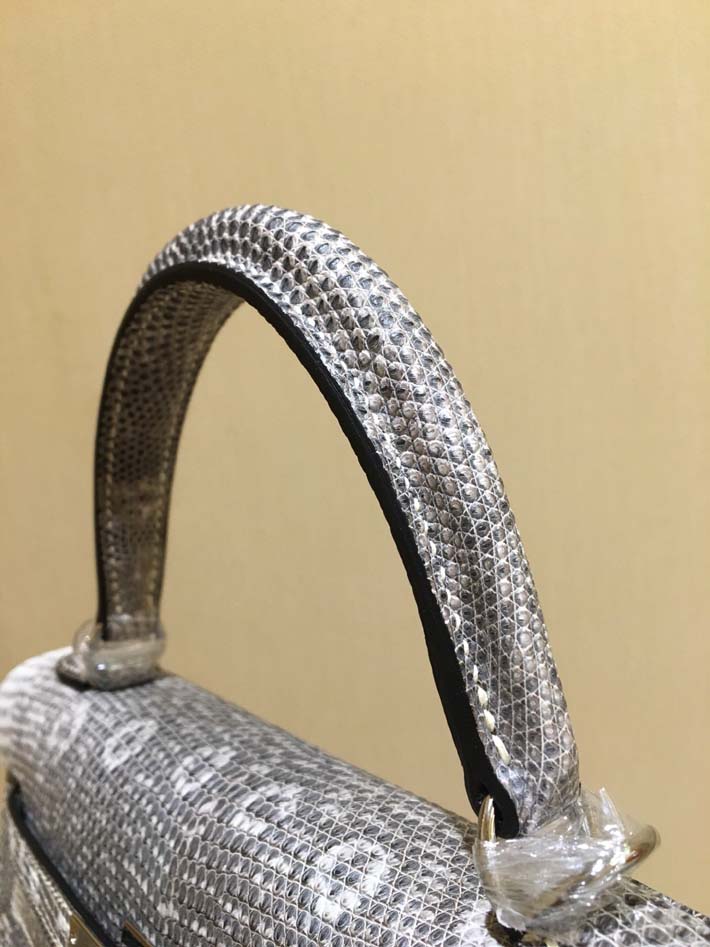 最高級エルメスケリーコピー HERMES ケリー25/外縫い オンブレ リザードナチュラ シルバー金具 hermes91015 ケリー25 人気色 - 画像 (5)
