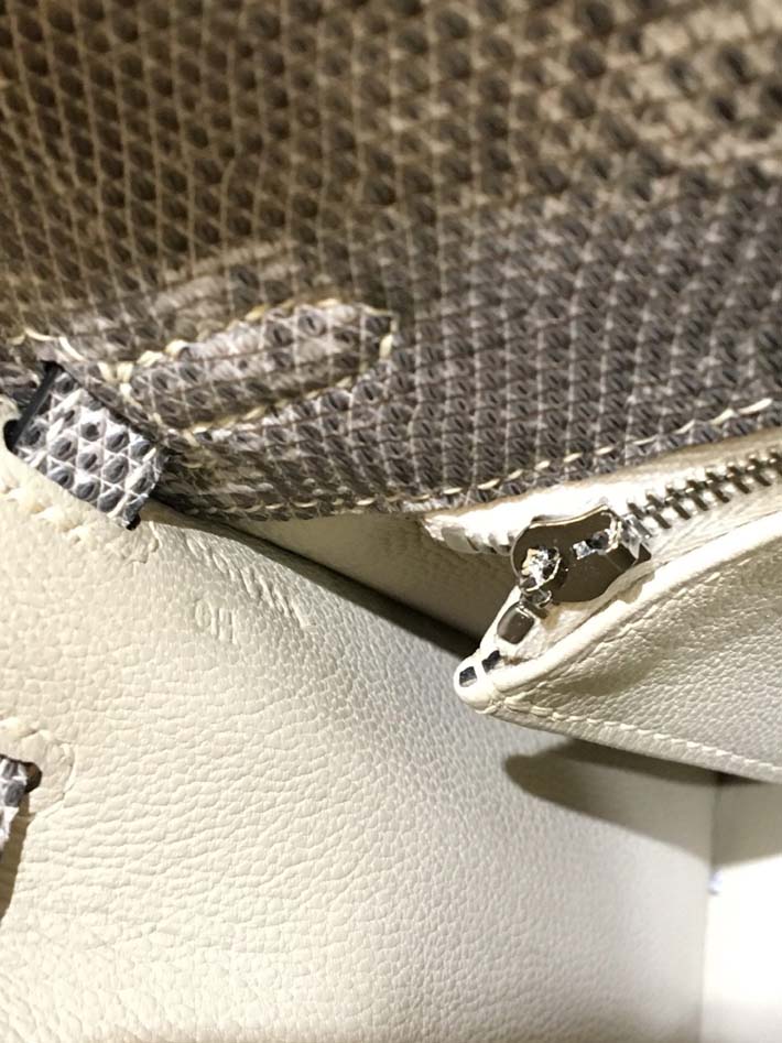 最高級エルメスケリーコピー HERMES ケリー25/外縫い オンブレ リザードナチュラ シルバー金具 hermes91015 ケリー25 人気色 - 画像 (3)