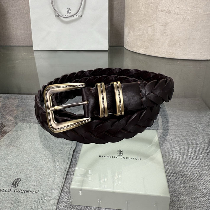 ブルネロ クチネリ アウトレット Brunello Cucinelli チップ付き リバースカーフスキン メッシュベルト 2702018 ブルネロ クチネリ 店舗 - 画像 (9)