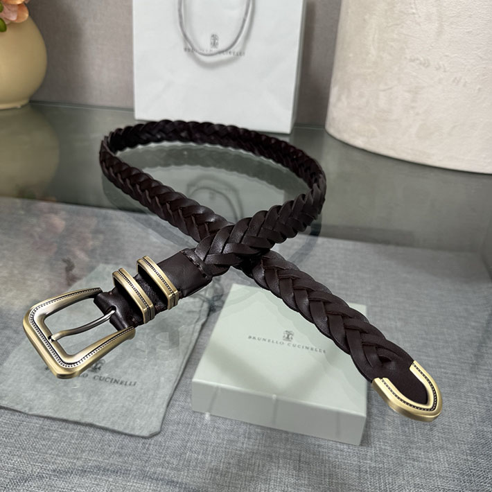 ブルネロ クチネリ アウトレット Brunello Cucinelli チップ付き リバースカーフスキン メッシュベルト 2702018 ブルネロ クチネリ 店舗 - 画像 (8)