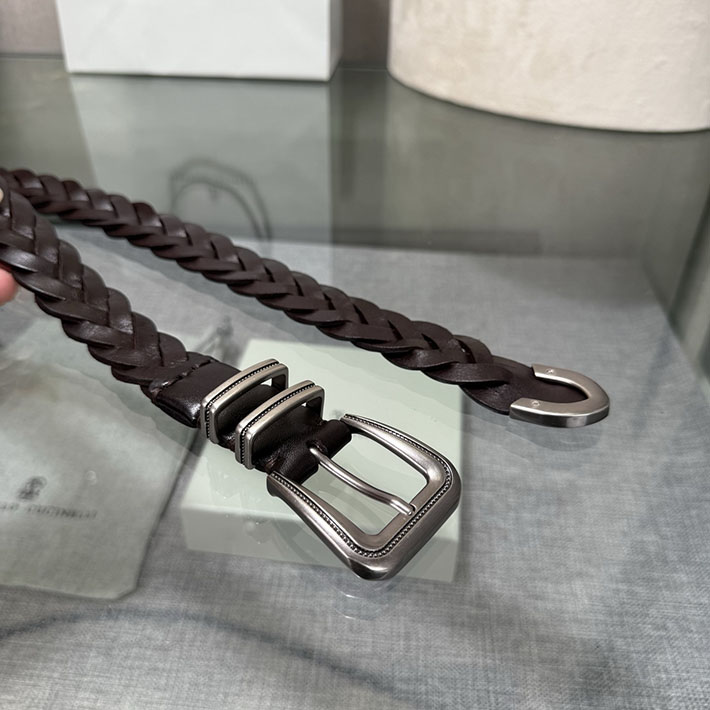 ブルネロ クチネリ アウトレット Brunello Cucinelli チップ付き リバースカーフスキン メッシュベルト 2702018 ブルネロ クチネリ 店舗 - 画像 (4)