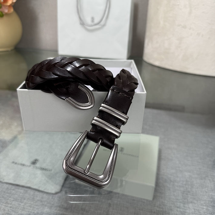 ブルネロ クチネリ アウトレット Brunello Cucinelli チップ付き リバースカーフスキン メッシュベルト 2702018 ブルネロ クチネリ 店舗 - 画像 (3)