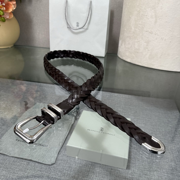 ブルネロ クチネリ アウトレット Brunello Cucinelli チップ付き リバースカーフスキン メッシュベルト 2702019 ブルネロ クチネリ ベルト メンズ - 画像 (8)