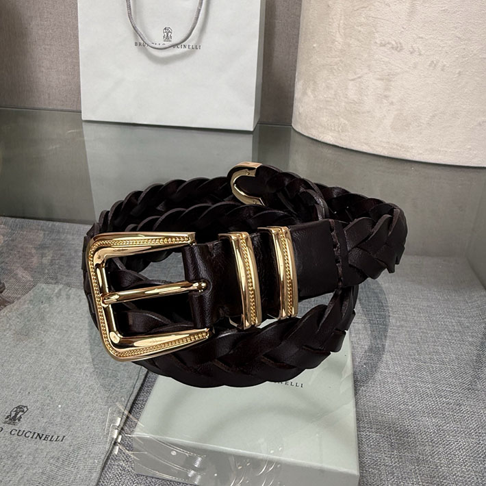 ブルネロ クチネリ アウトレット Brunello Cucinelli チップ付き リバースカーフスキン メッシュベルト 2702019 ブルネロ クチネリ ベルト メンズ - 画像 (4)