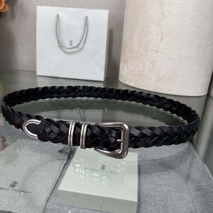 ブルネロ クチネリ アウトレット Brunello Cucinelli チップ付き リバースカーフスキン メッシュベルト 2702020 ブルネロ クチネリ ベルト レディース - 画像 (2)
